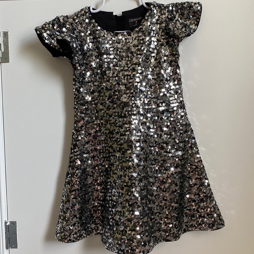 Crew cuts black, gray & silver sequin dress
